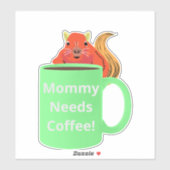 Naughty Squirrel #356 Koffiebeker Sticker (Vel)