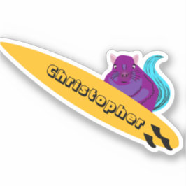 Naughty Squirrel #358 Surfing Sticker