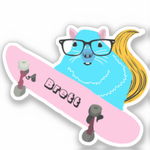 Naughty Squirrel #359 Brett Skateboarden Sticker