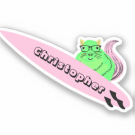 Naughty Squirrel #361 Surfing Sticker