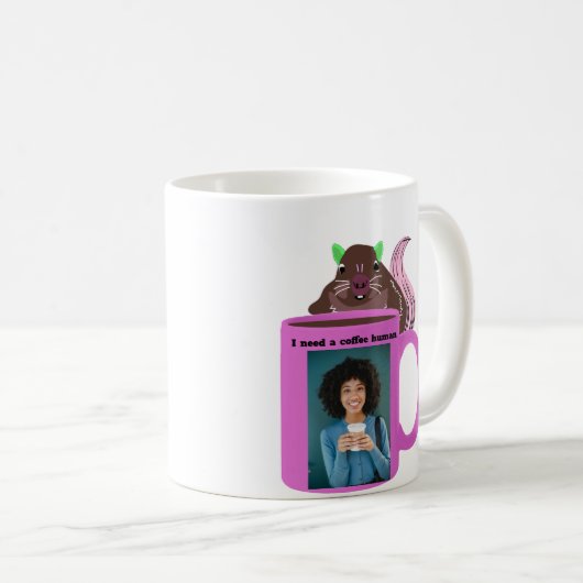 Naughty Squirrel #366 Koffee Human Koffiemok (Voorkant rechts)