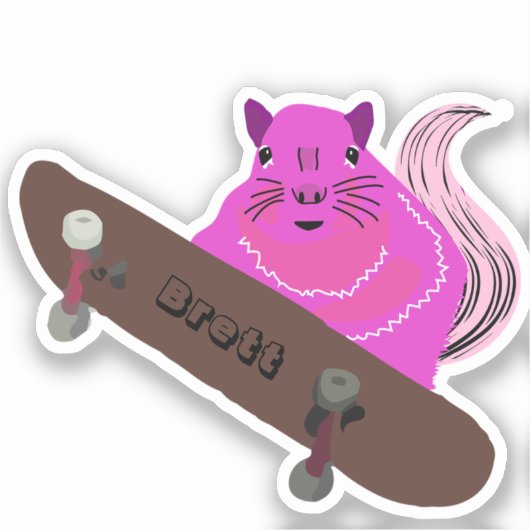 Naughty Squirrel #367 Brett Skateboarden Sticker (Voorkant)