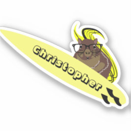 Naughty Squirrel #370 Surfing Sticker