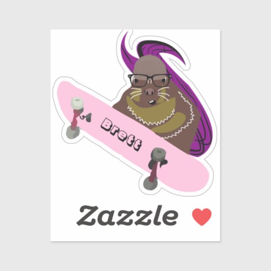 Naughty Squirrel #375 Brett Skateboarden Sticker (Vel)