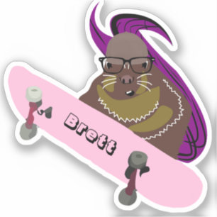 Naughty Squirrel #375 Brett Skateboarden Sticker