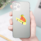 Naughty Squirrel #386 Brett Skateboarding Sticker (Telefoon)