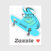 Naughty Squirrel #389 Brett Skateboarding Sticker (Vel)
