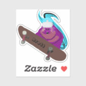 Naughty Squirrel #395 Brett Skateboarding Sticker (Vel)