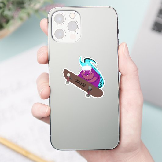Naughty Squirrel #395 Brett Skateboarding Sticker (Telefoon)
