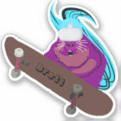 Naughty Squirrel #395 Brett Skateboarding Sticker (Voorkant)