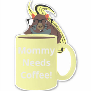 Naughty Squirrel #396 Koffiebeker Sticker