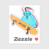 Naughty Squirrel #404 Brett Skateboarding Sticker (Vel)