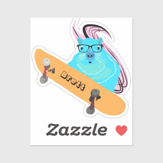 Naughty Squirrel #404 Brett Skateboarding Sticker (Vel)
