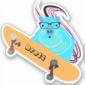Naughty Squirrel #404 Brett Skateboarding Sticker (Voorkant)