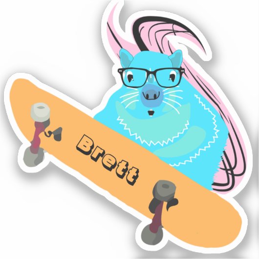 Naughty Squirrel #404 Brett Skateboarding Sticker (Voorkant)
