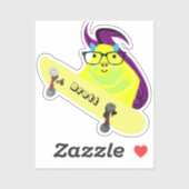 Naughty Squirrel #416 Brett Skateboarding Sticker (Vel)