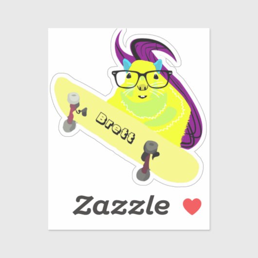 Naughty Squirrel #416 Brett Skateboarding Sticker (Vel)