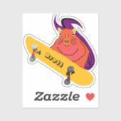 Naughty Squirrel #423 Brett Skateboarding Sticker (Vel)
