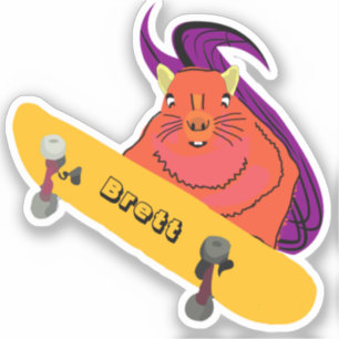 Naughty Squirrel #423 Brett Skateboarding Sticker