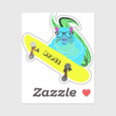 Naughty Squirrel #424 Brett Skateboarding Sticker (Vel)