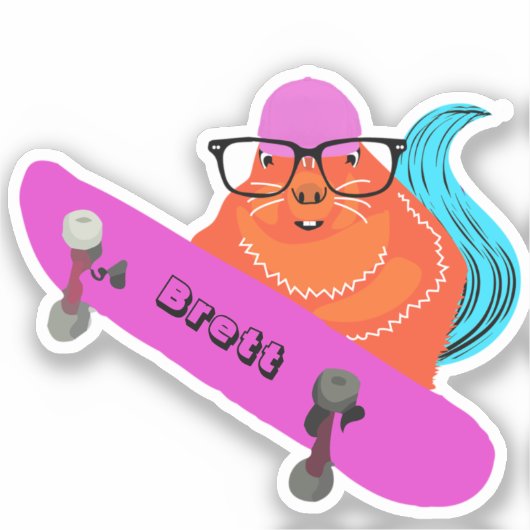 Naughty Squirrel #426 Brett Skateboarden Sticker (Voorkant)