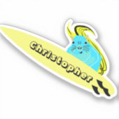 Naughty Squirrel #428 Surfing Sticker (Voorkant)