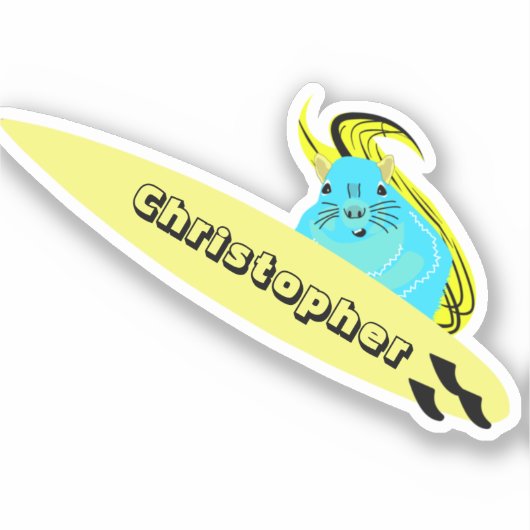 Naughty Squirrel #428 Surfing Sticker (Voorkant)