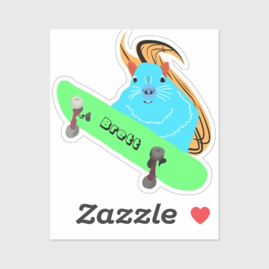 Naughty Squirrel #430 Brett Skateboarden Sticker (Vel)