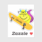 Naughty Squirrel #434 Brett Skateboarding Sticker (Vel)