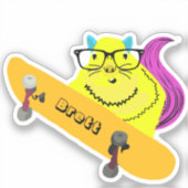 Naughty Squirrel #434 Brett Skateboarding Sticker (Voorkant)