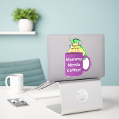 Naughty Squirrel #436 Koffiebeker Sticker (Laptop op bureau)