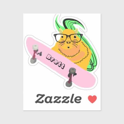 Naughty Squirrel #437 Brett Skateboarden Sticker (Vel)