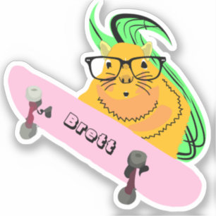 Naughty Squirrel #437 Brett Skateboarden Sticker