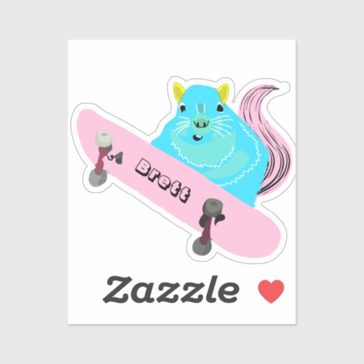 Naughty Squirrel #439 Brett Skateboarden Sticker (Vel)