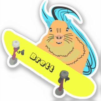 Naughty Squirrel #440 Brett Skateboarden Sticker