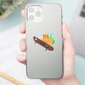 Naughty Squirrel #442 Brett Skateboarding Sticker (Telefoon)