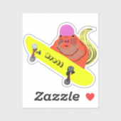 Naughty Squirrel #446 Brett Skateboarding Sticker (Vel)