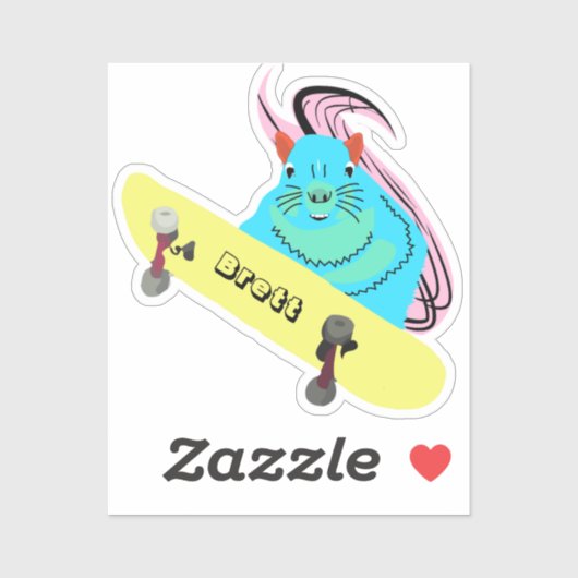 Naughty Squirrel #451 Brett Skateboarden Sticker (Vel)