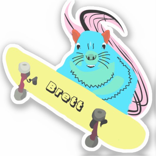 Naughty Squirrel #451 Brett Skateboarden Sticker (Voorkant)