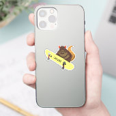 Naughty Squirrel #458 Brett Skateboarden Sticker (Telefoon)