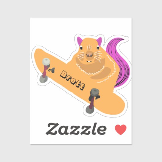 Naughty Squirrel #462 Brett Skateboarden Sticker (Vel)