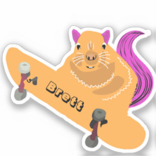 Naughty Squirrel #462 Brett Skateboarden Sticker