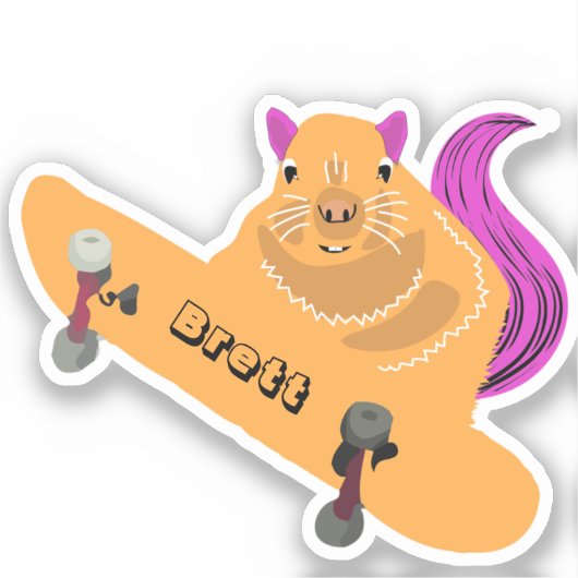 Naughty Squirrel #462 Brett Skateboarden Sticker (Voorkant)