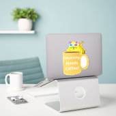 Naughty Squirrel #463 Koffiebeker Sticker (Laptop op bureau)