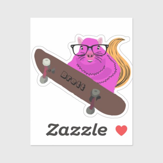 Naughty Squirrel #466 Brett Skateboarden Sticker (Vel)