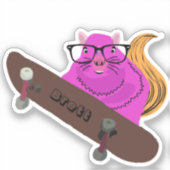 Naughty Squirrel #466 Brett Skateboarden Sticker (Voorkant)