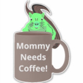 Naughty Squirrel #475 Koffiebeker Sticker (Voorkant)