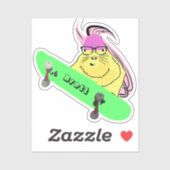 Naughty Squirrel #491 Brett Skateboarding Sticker (Vel)