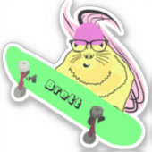 Naughty Squirrel #491 Brett Skateboarding Sticker (Voorkant)