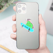 Naughty Squirrel #497 Brett Skateboarding Sticker (Telefoon)